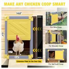 Aivituvin Automatic Chicken Coop Door Solar Powered, Automatic Chicken Door With LCD Display, Direct Power Supply Auto Chicken Door Opener With Timer For All Chicken Coops (Grey)