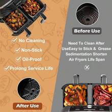 1/2pcs Rectangular Reusable Air Fryer Silicone Liners, Non-Stick Air Fryer Oven Baking Mat Kitchen Air Fryer Accessories - Air Fryer Silicone Mat - View 9