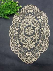 1 cái / 2 cái Miếng lót bàn hình bầu dục thêu ren rỗng, Trang trí phòng ăn nhà bếp, Cách nhiệt, Chống trầy xước, Chống bụi, Thích hợp cho đám cưới, tiệc tùng, quà tặng, sinh nhật, Giáng sinh - trắng - Xem 6