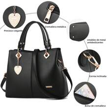 AMIARYA Women Top Handle Bags - Black - View 3