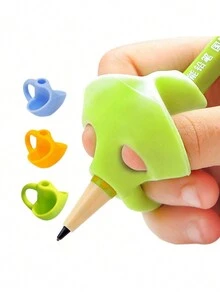 6pcs Random Triple Finger Grip Pen Holder, Student Correction Writing Posture Pen Gripper Tool - Multicolor - View 6