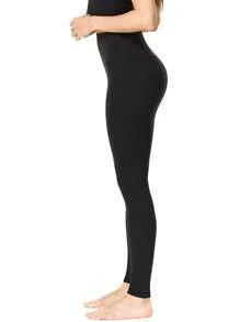 Pantalon de sport unicolore élastique à large ceinture