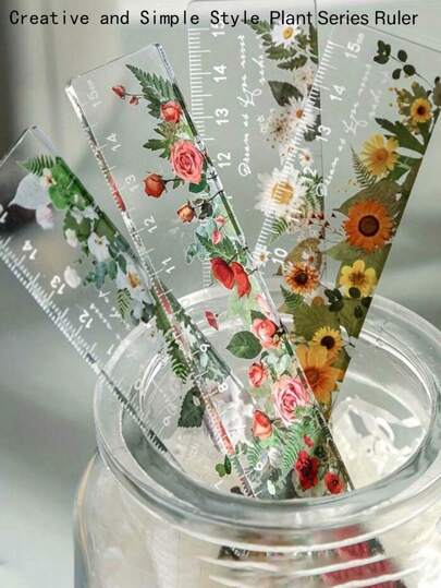 Creative And Minimalist Style Plant And Flower Themed Student Stationery Ruler For Drawing And Sketching Back To School