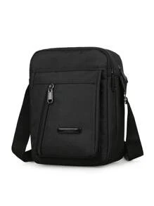 Borsa a tracolla multitasche in tessuto da uomo, colore unito (con decorazione a pendente), borsa da uomo casual per lo stile di strada, borsa per pendolari, borsa per articoli scolastici, regalo di laurea, borsa multifunzionale invernale da uomo, borsa da viaggio casual per il Ringraziamento, borsa nera, borsa da trekking con grande capacità, borsa multifunzionale da esterno, regalo per vacanze, regali di Natale, borsa a tracolla, borsa a tracolla, borsa a tracolla in pelle, borsa hobo, borsa da vita, borsa a tracolla, borsa da campeggio, borsa a tracolla estiva per il ritorno a scuola, zaino, borsa a tracolla, borsa in tela