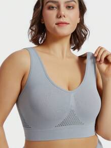 3 Peças Conjunto de Sutiãs Esportivos Sem Costura, Confortáveis, Respiráveis e Sem Arame para Mulheres Plus Size