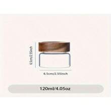 1 pieza Tarro de almacenamiento para condimentos con tapa de madera retro - Clásico contenedor transparente para organizar especias, té y talla grande - Accesorio para la cocina del hogar y viajes para preservación y organización