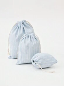 1 件简约条纹亚麻抽绳抽绳口袋旅行内衣袜子包装袋衣服和鞋子收纳袋家庭或户外男女卧室使用收纳袋家庭收纳袋适用于女士白色 T 恤、女士黑色裤子、女士冬装、连衣裙、女士冬装、优雅女装、女士白衬衫、长袖、女士白色连体裤、女士春装、女士春装、春季、春装、简约、夏季上衣收纳