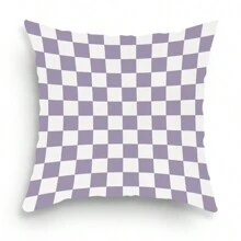 1pc Checkered Geometric Print Cushion Cover, Room Decorative Pillowcase Home Decoration