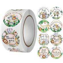 TYFYO 500 Pcs Greenery Thank You Stickers 1 Inch Circle Round Thank You Label Sticker Wedding Stickers Cute Animals Thank You Favors For Bridal Shower Wedding Birthday Party Supplies,Christmas Valentine Day