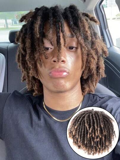 Perucă ondulată de 6 inci, spirală, fibre sintetice, stil spirală, tip plasă, păr împletit murdar Halloween