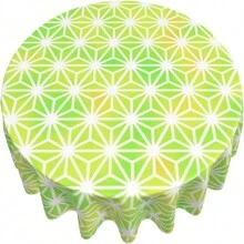 Green Star Pattern Round Tablecloths 60 Inch, For Outdoor,Buffet Table,Parties,Dinner, Kitchen,Wedding Table Cloth Cover Mat Decor - 60in - View 3