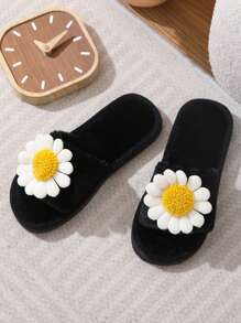 2024 New Style Indoor Furry Slippers, Non-Slip Soft Sole Open Toe Slides, Women's Cozy, Cute, Lightweight, Warm Home Slippers