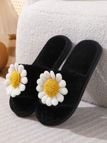 2024 New Style Indoor Furry Slippers, Non-Slip Soft Sole Open Toe Slides, Women's Cozy, Cute, Lightweight, Warm Home Slippers