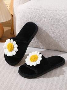 2024 New Style Indoor Furry Slippers, Non-Slip Soft Sole Open Toe Slides, Women's Cozy, Cute, Lightweight, Warm Home Slippers