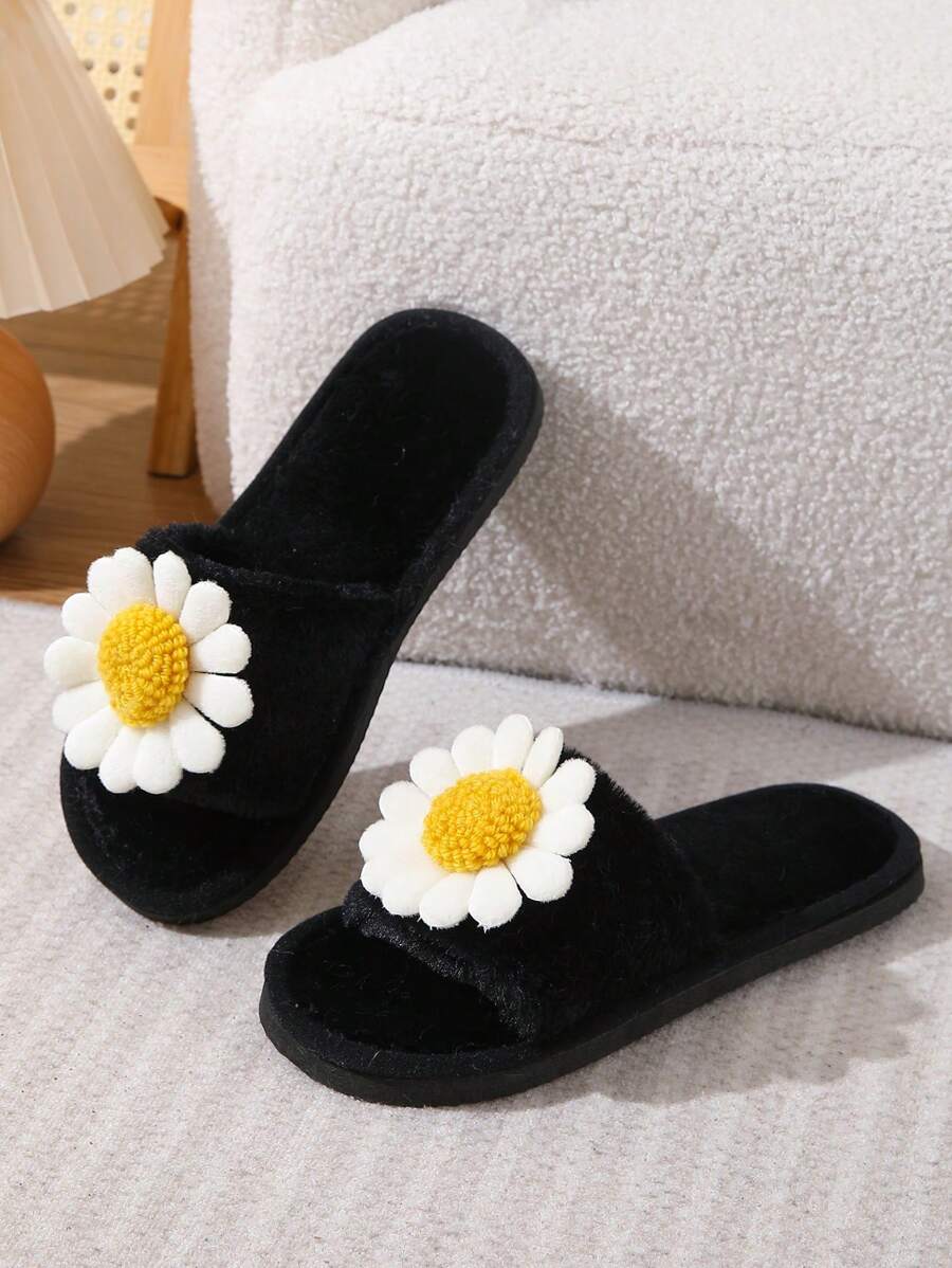 2024 New Style Indoor Furry Slippers, Non-Slip Soft Sole Open Toe Slides, Women's Cozy, Cute, Lightweight, Warm Home Slippers