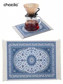 choxila 1 件咖啡垫、咖啡垫、咖啡杯垫、咖啡杯垫、饮料杯垫、碗碟干燥垫、桌垫、餐垫、鼠标垫、防滑耐热垫学校用品返校 - 藍色 - 查看 1