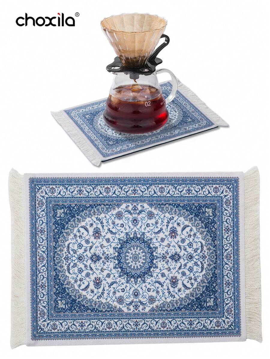 choxila 1 件咖啡垫、咖啡垫、咖啡杯垫、咖啡杯垫、饮料杯垫、碗碟干燥垫、桌垫、餐垫、鼠标垫、防滑耐热垫学校用品返校 - 藍色 - 查看 1