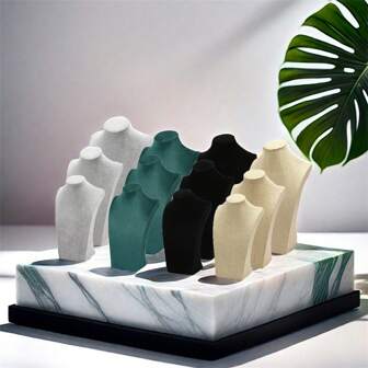 1 pezzo Supporto di esposizione di gioielli in velluto alla moda per busto di manichino, portagioie, in cui appendere collane e pendenti per esposizione in negozio o casa