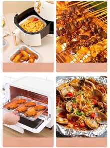 20/50入組，重型一次性鋁製長方形鋁箔盤連蓋，可回收錫製食品儲存托盤，適合烹飪、烘焙、餐飲外帶使用（不含蓋） - 銀色 - 查看 3