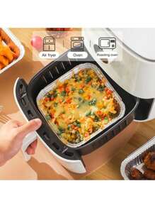 20/50入組，重型一次性鋁製長方形鋁箔盤連蓋，可回收錫製食品儲存托盤，適合烹飪、烘焙、餐飲外帶使用（不含蓋） - 銀色 - 查看 4