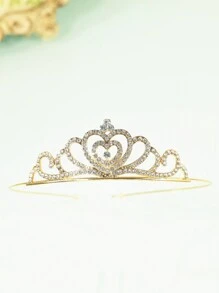 1pc Silver Crown Mini Headband Hair Accessory For Girls, Suitable For Daily Wear And Festival Dress Up, Kids' Stage Performance Catwalk Decoration