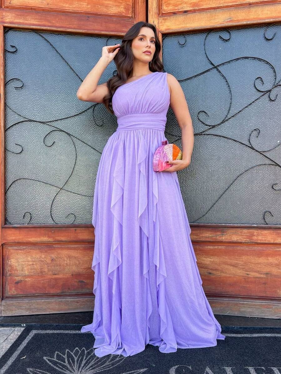 Women Dresses - 紫丁香色 - 查看 1