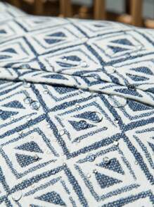 1 pieza Funda de almohada decorativa de jacquard impermeable para exteriores, con diseño de rombos, adecuada para sala de estar, dormitorio, decoración del hogar, todo el año