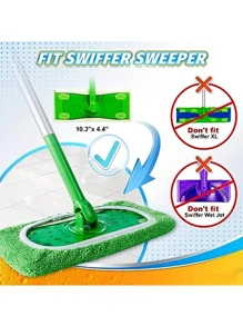 1pc/4pcs Microfiber Mop Cloth, Replacement Mop Heads, Washable And Durabel Mop Cloth, Flat Mop Cloth, Coral Fleece Mop Cloth, Replacement Mop Pads, Useful Tool, Cleaning Supplies, Cleaning Gadgets, Apartment Essentials, Ready For - Green - View 5