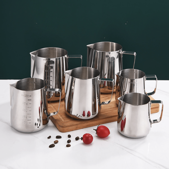 Stainless Steel Flower Cup Pointed Mouth Flower Pot With Scale, Milk Foam Cup, Wax Melting Cup, Flower Shaped Coffee Utensil