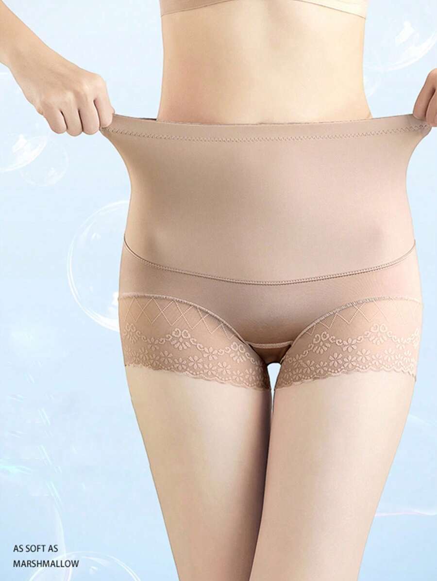 1pc New High-Waisted Thin Breathable Seamless Tummy Control Panties