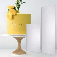 1pc Cream Scraper, Cake Decorating Spatula, Cake Cream Smoother, Suitable For Home Kitchen Bakery, Kitchen Accessory, Baking Tool, DIY Cake Decoration - Transparent - View 1