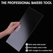 1pc Cream Scraper, Cake Decorating Spatula, Cake Cream Smoother, Suitable For Home Kitchen Bakery, Kitchen Accessory, Baking Tool, DIY Cake Decoration - Transparent - View 2