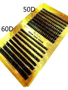 16排5D飽滿D捲40D 50D 60D 80D 100D厚實美膚假睫毛混合9-16 MM長度，3D效果個別纖維簇睫毛，用於DIY睫毛纖維簇，蓬松自然假睫毛 - D - 查看 15