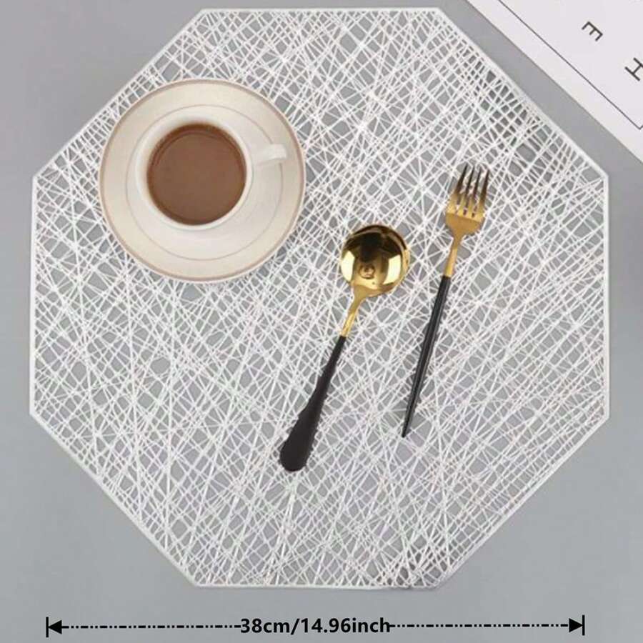1入組北歐風格餐桌墊，防燙、耐水、防油碗杯墊，家居必備，金色