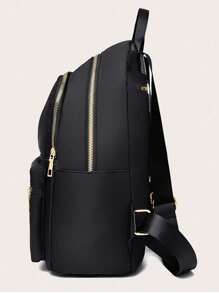 Minimalist Solid Color Stitching Large Capacity Outdoor Backpack, Shoulder Bag