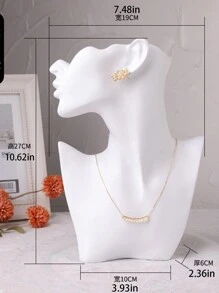 1 Peça Suporte de Colar com Busto de Perfil Lateral de Resina Branca, Suporte de Brinco, Adequado como Organizador de Decoração Doméstica Pequena, Caixa de Armazenamento de Viagem, Presentes de Viagem, Volta às Aulas