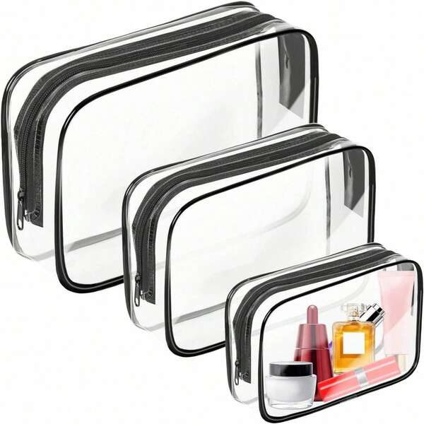 3pcs Transparent PVC Storage Bags Travel Organizer Clear Makeup Bag Beautician Cosmetic Bag Beauty Case Toiletry Bag Wash Bags, Makeup Bag, Makeup Bags, Cosmetic Bag, Makeup Organiser, Travel, Makeup Pouch, Make Up Bags, Bags, Vanity Accessories, Small Makeup Bag, Makeup Pouch, Cosmetic Bag, Large Capacity, Large Makeup Bag, Christmas Gifts, Pouch, Travel, Gifts For Women, Women's Pouch, Clutch / Small Handbag, Makeup Organizer, Pouch, Brush Holder, Mini Pouch, Large Capacity Pouch