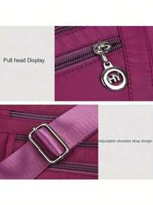 1个女士尼龙单肩包，中年女士斜挎包，多口袋妈妈包，休闲纯色单肩包，百搭多口袋斜挎包，可收纳零钱和卡片，女士礼物，礼品，完美假日手提包，便携式沙滩旅行包，情人节礼物