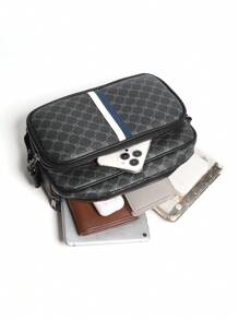 Men's Stylish Large Capacity Multi-Functional American Style Texture Shoulder Bag, Spring/Summer 2024 New Vintage Sling Bag Crossbody Bag, Versatile Travel Bag For School Season & Good Choice For Couple Students & Friends Gifts Travel Essentials Retro Bag Valentines Camping Sling Bag Summer Back To School Vintage Summer Bag Springbreak Vacation Bags Gift Bag Pack Vintage Bags School Supplies Pouch - Multicolor - View 5