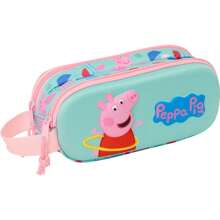 Peppa Pig | Astuccio doppio in 3D - Astuccio ufficiale con licenza - Design compatto - Ideale per scuola e ufficio - Materiale resistente - Chiusura sicura