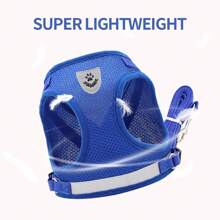 1 Set Pet Dog Summer Chest And Back Strap Harness With Reflective Dog Leash, Small Dog Harness Vest Style, Breathable And Comfortable For Both Cats And Dogs - Multicolor - View 7