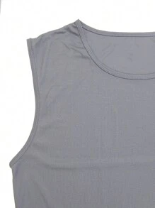 Boyfriend Style Men's Green Sports Tank Top, Sleeveless And Breathable, Ideal For Summer - Grey - View 6