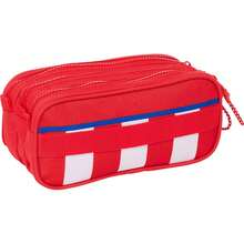 Club Atlético de Madrid Atco Big Triple Cartoon. De Madrid - Officially Licensed Pencil Case - Compact Design - Ideal For School And Office - Resistant Material - Secure Closure