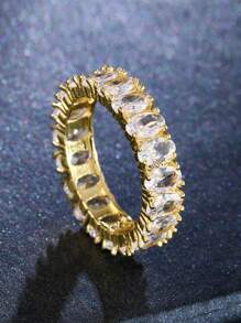 1pc Men's Silver Copper Ring - Gold - View 2