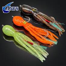 ANFS 1pc Octopus Swimbait Soft Fishing Lure , Heavy-Duty Lead  Jigs For  Trolling Salmon, Bass, & Trout Fishing - Multicolor - View 1