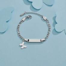 Personalized Custom Name Bracelet Hypoallergenic Stainless Steel Customized Engraved Name Butterfly Heart Crown Star Pendant Bracelet For Women Customized Jewelry Family Love Gift Stylish,Fall Fashion,Contracted,Simple,Casual,Old Money,Cuties Custom,Personalized,Unique Ideal Gifts For Her Girlfriend,Mom,Family,Friends,Daughter For Anniversaries,For Valentine's Day,For Mother's Day,For Birthdays,For Graduation,For Daily Wear,For Weddings,For Prom Valentines