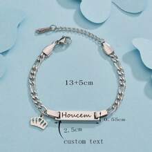 Personalized Custom Name Bracelet Hypoallergenic Stainless Steel Customized Engraved Name Butterfly Heart Crown Star Pendant Bracelet For Women Customized Jewelry Family Love Gift Stylish,Fall Fashion,Contracted,Simple,Casual,Old Money,Cuties Custom,Personalized,Unique Ideal Gifts For Her Girlfriend,Mom,Family,Friends,Daughter For Anniversaries,For Valentine's Day,For Mother's Day,For Birthdays,For Graduation,For Daily Wear,For Weddings,For Prom Valentines