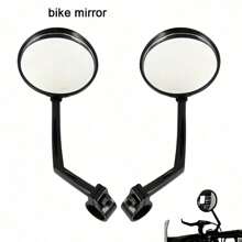 2 Packs Adjustable Bike Rearview Mirrors, 360° Rotatable Bicycle Cycling Side Mirror, Wide Angle Reflective Mirrors For Mountain Road Bikes, Universal Handlebar Mount Accessories