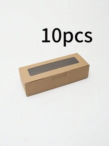 5入/10入矩形開口窗口包裝盒，適用於泡芙、雪花酥、綠豆糕、餅乾、甜甜圈、麵包，適用於生日、婚禮、派對 - 紙本 - 查看 12