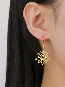 1雙女性個性化不銹鋼蓮花耳環 - 個性系列 - 查看 5